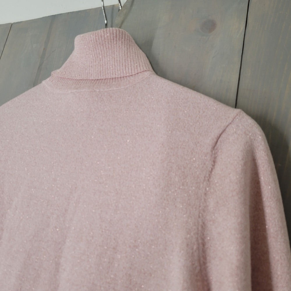 Chico's‎ Turtleneck Sweater Womens 1 Pink Sparkle Ashlan Pullover Metallic - Picture 4 of 8
